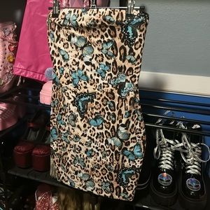 Leopard and butterfly tube mini dress  🦋